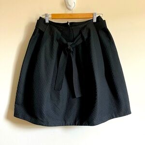 PESERICO Short Flare Large Pleat Belted Lined Black Skirt Made in Italy Sz 6/42